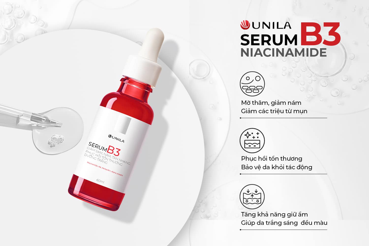 Gia công mỹ phẩm sạch Niacinamide Serum UNILA