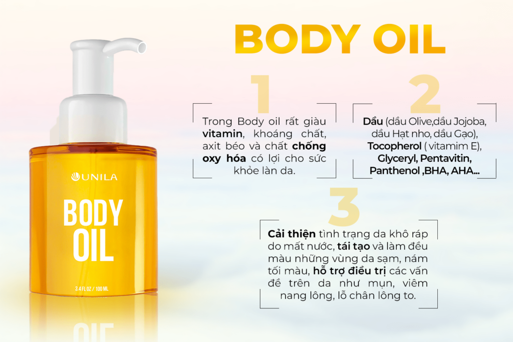 Gia công mỹ phẩm sạch xu thế mới BODY OIL UNILA