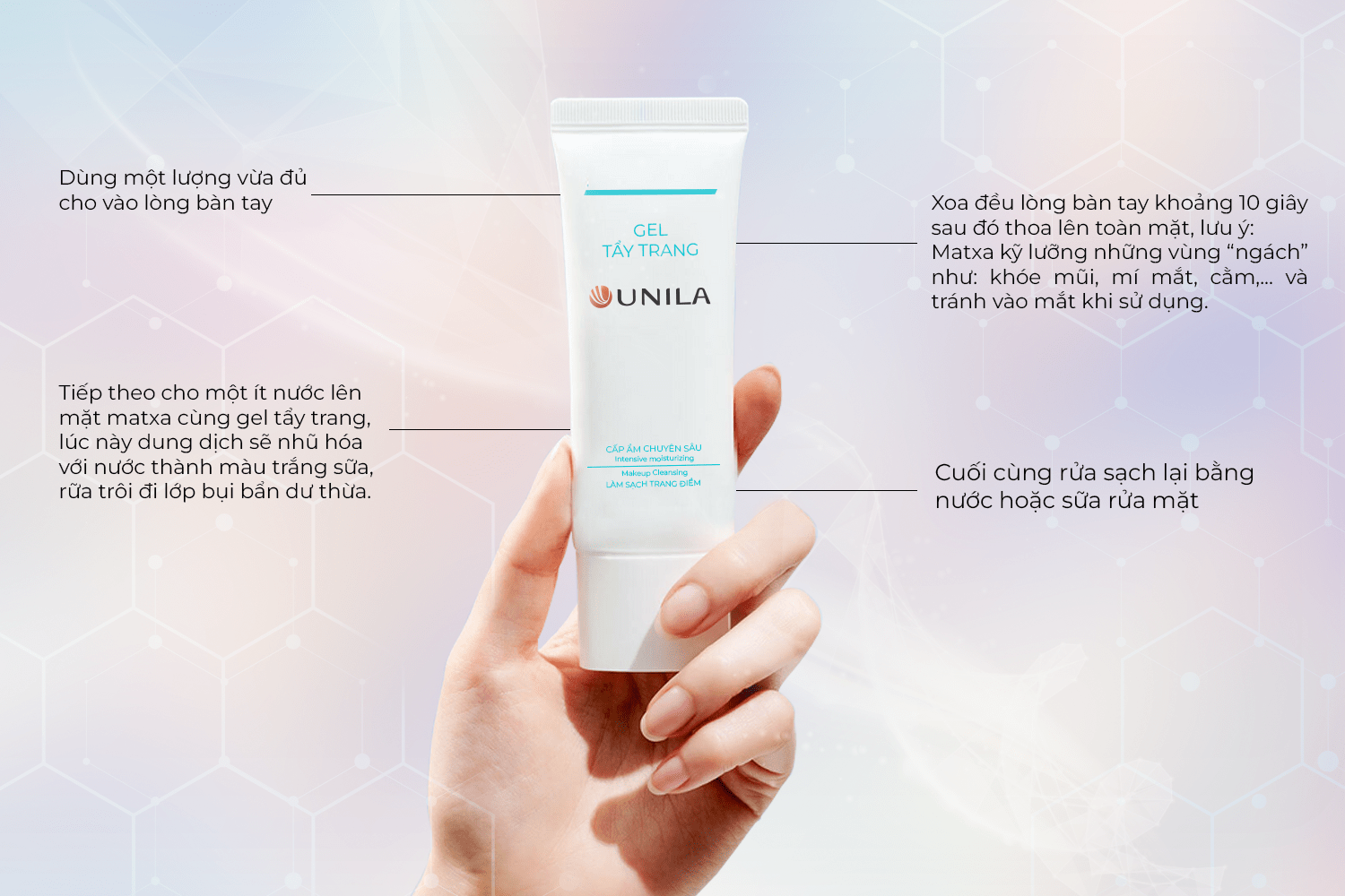 Gia công mỹ phẩm Gel Tẩy Trang Công dụng Unila Việt Nam