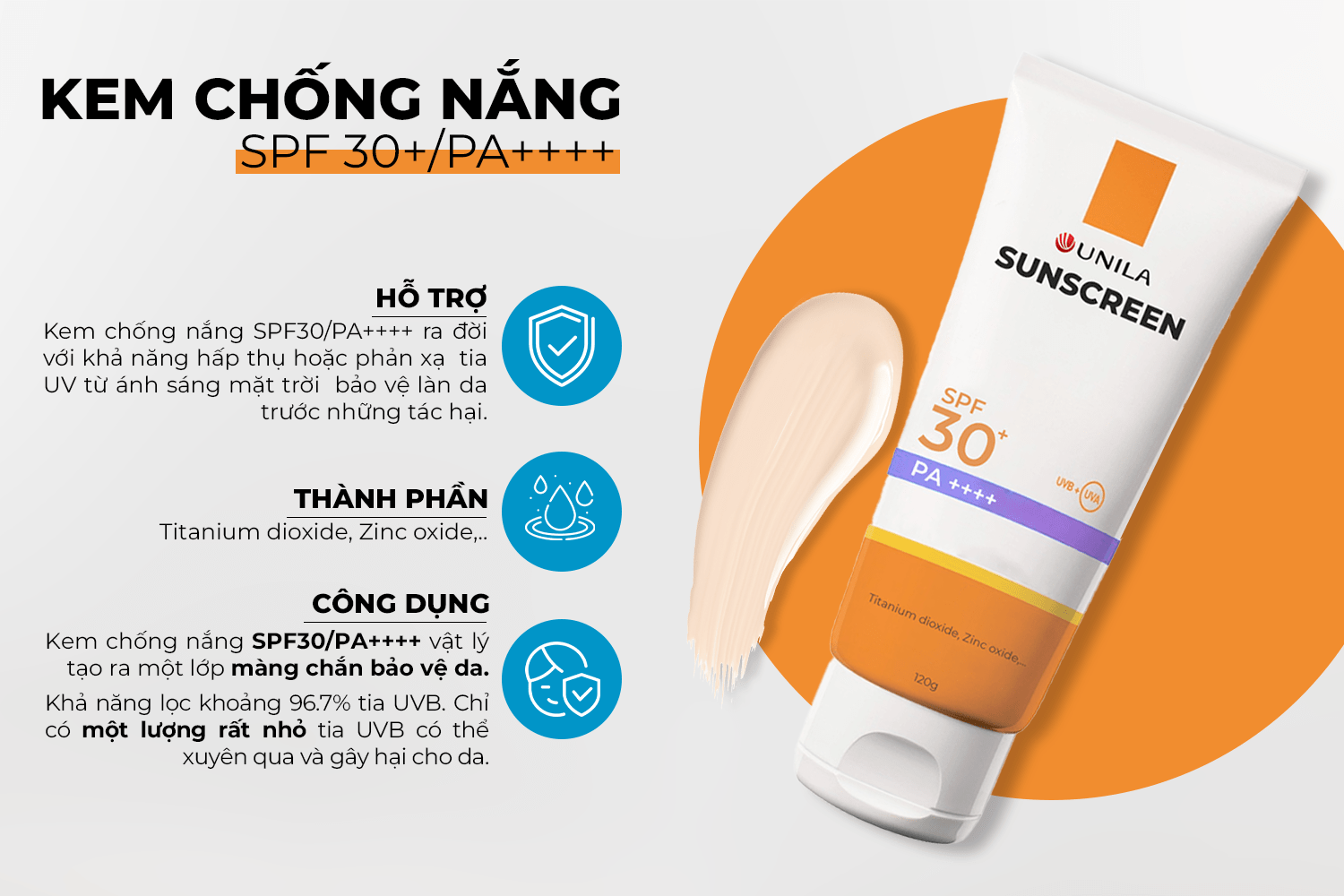 Gia công mỹ phẩm sạch xu thế mới Kem Chống Nắng SPF 30+/PA++++ UNILA