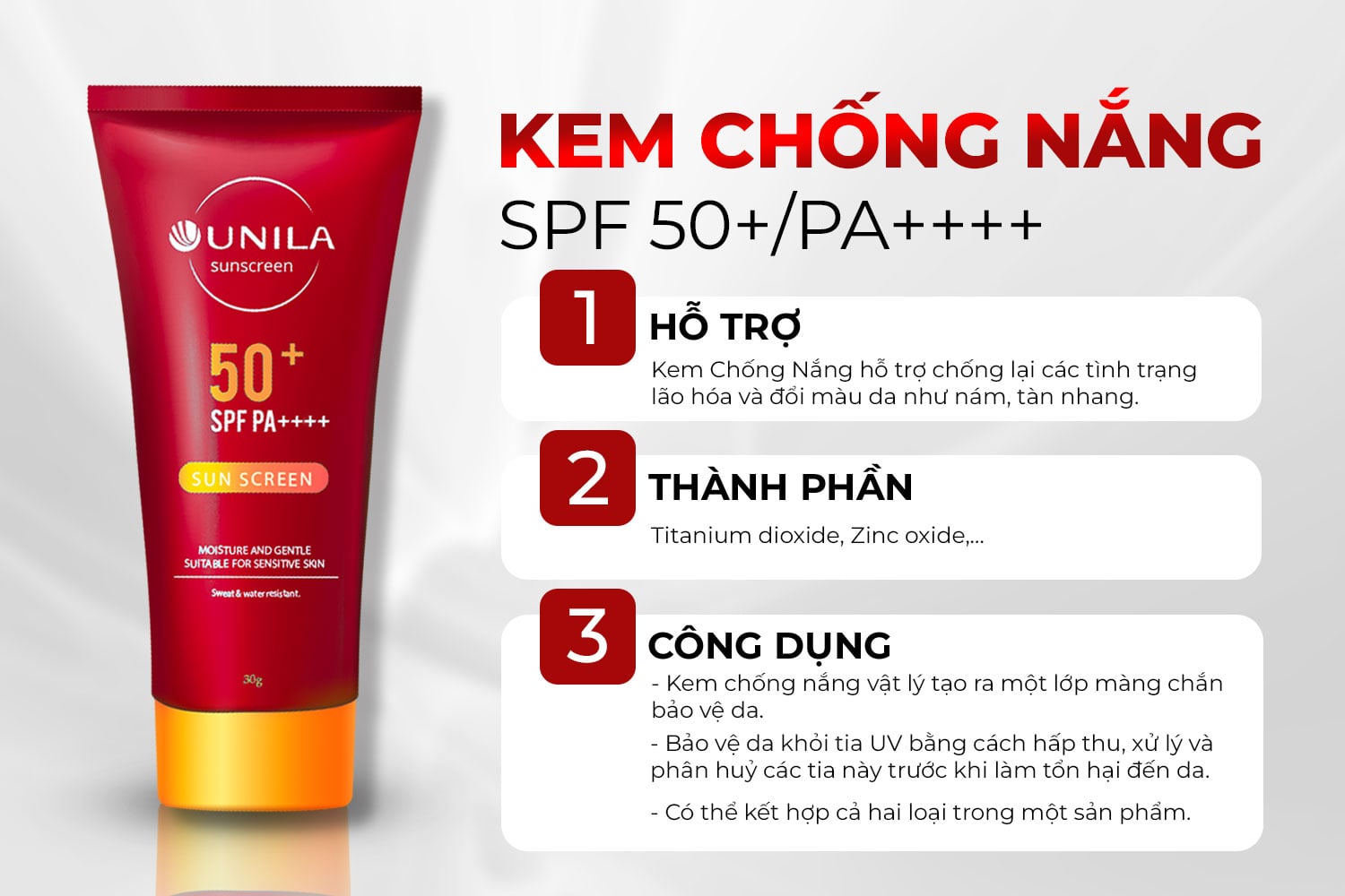 Gia công mỹ phẩm sạch Kem chống nắng UNILA