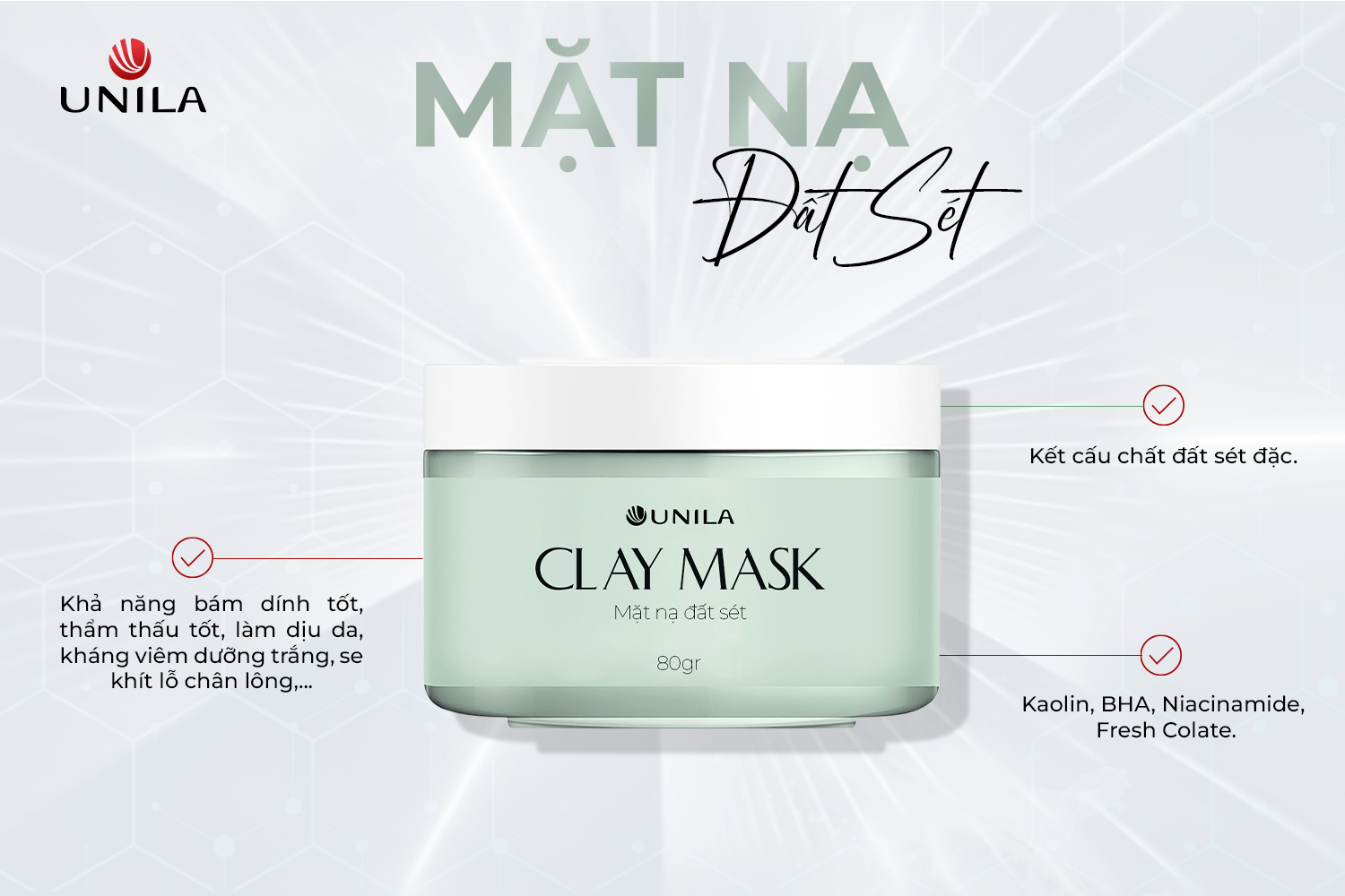 Gia công mỹ phẩm sạch Mặt Nạ Đất Sét UNILA