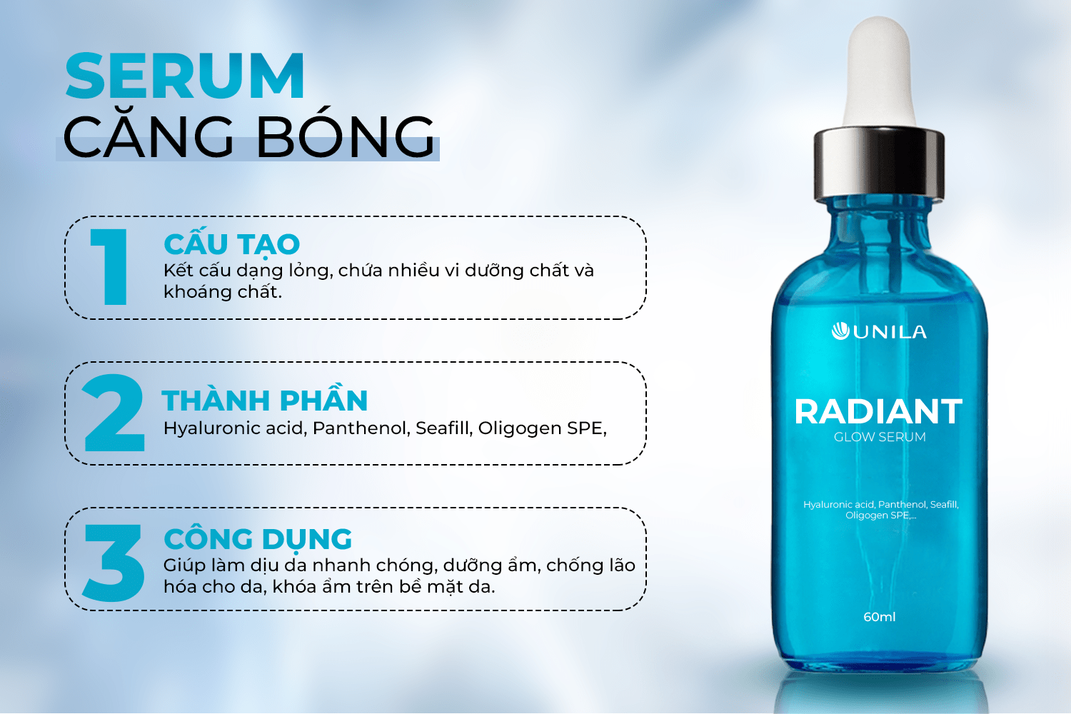 Gia công mỹ phẩm sạch Serum căng bóng UNILA