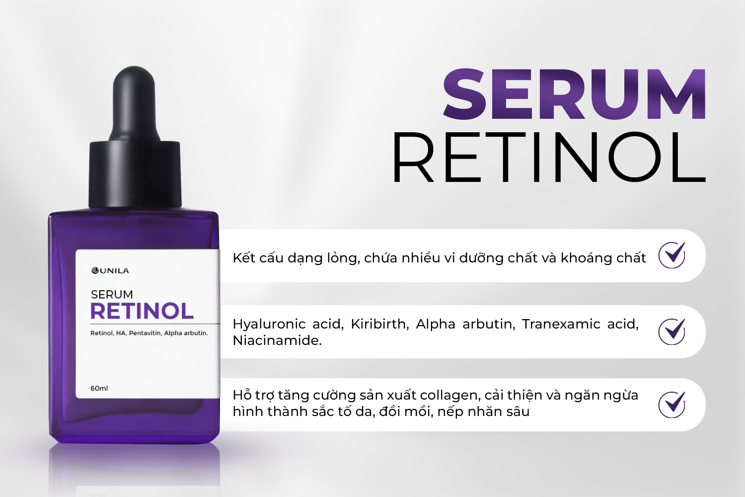 Gia công mỹ phẩm sạch Retinol Serum UNILA