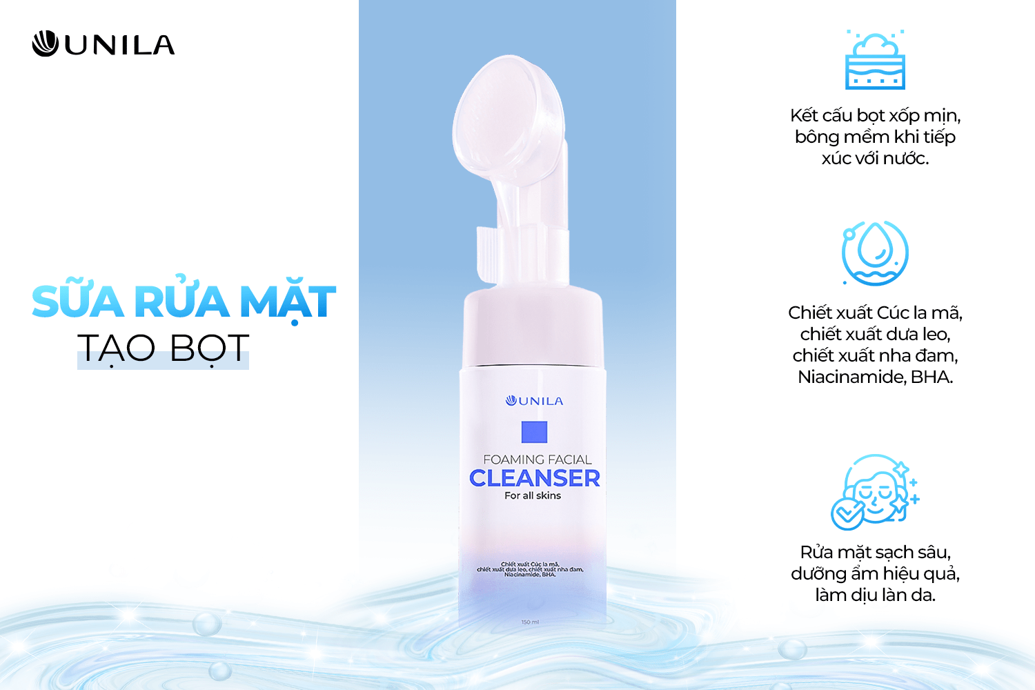 Gia công Sữa Rửa Mặt Tạo Bọt Unila Việt Nam