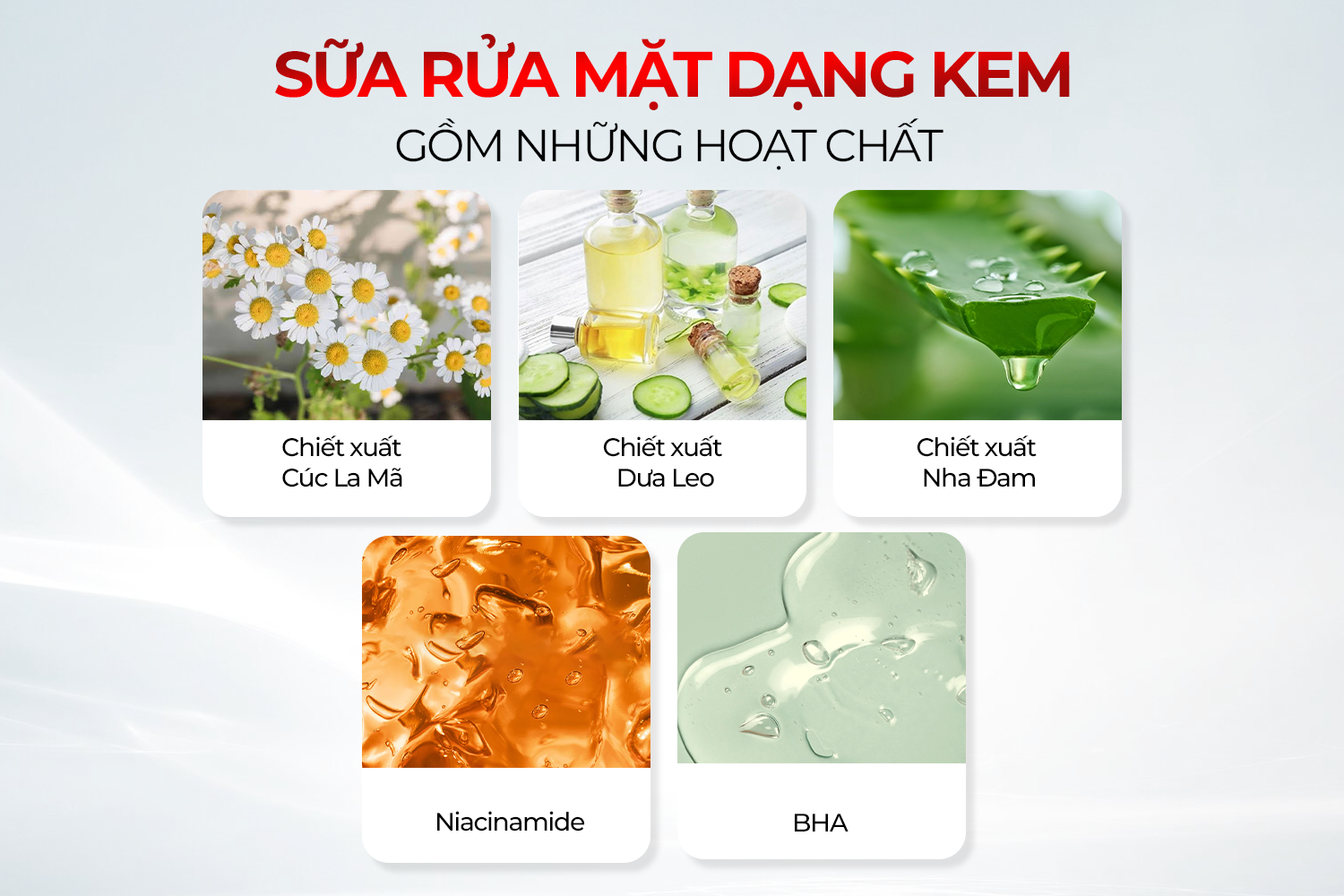 Gia công Sữa Rửa Mặt Dạng Kem Unila Việt Nam Thành Phần