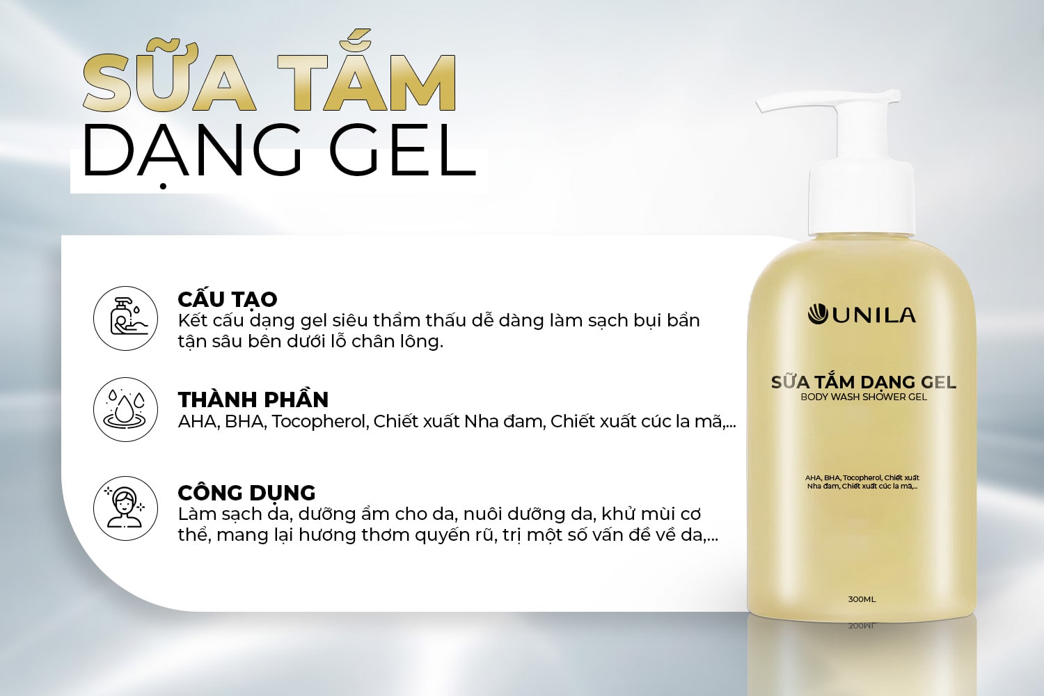 Gia công mỹ phẩm sạch Sữa tắm dạng Gel